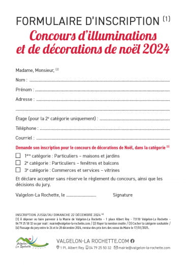 Concours d’illuminations et de décorations de noël 2024